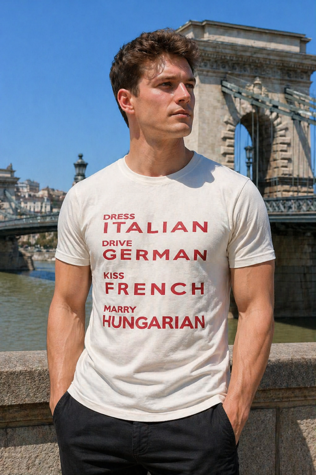 Dress Italian. Drive German. Kiss French. Marry Hungarian.