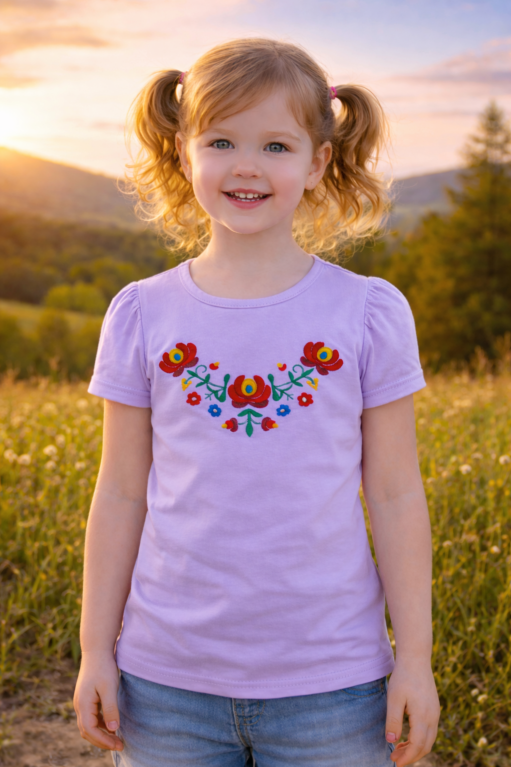 Hungarian Matyo Girls Tee