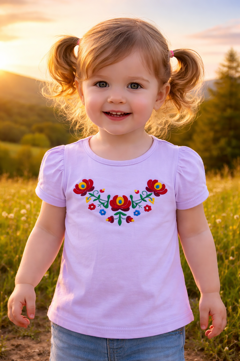 Hungarian Matyo Girls Tee