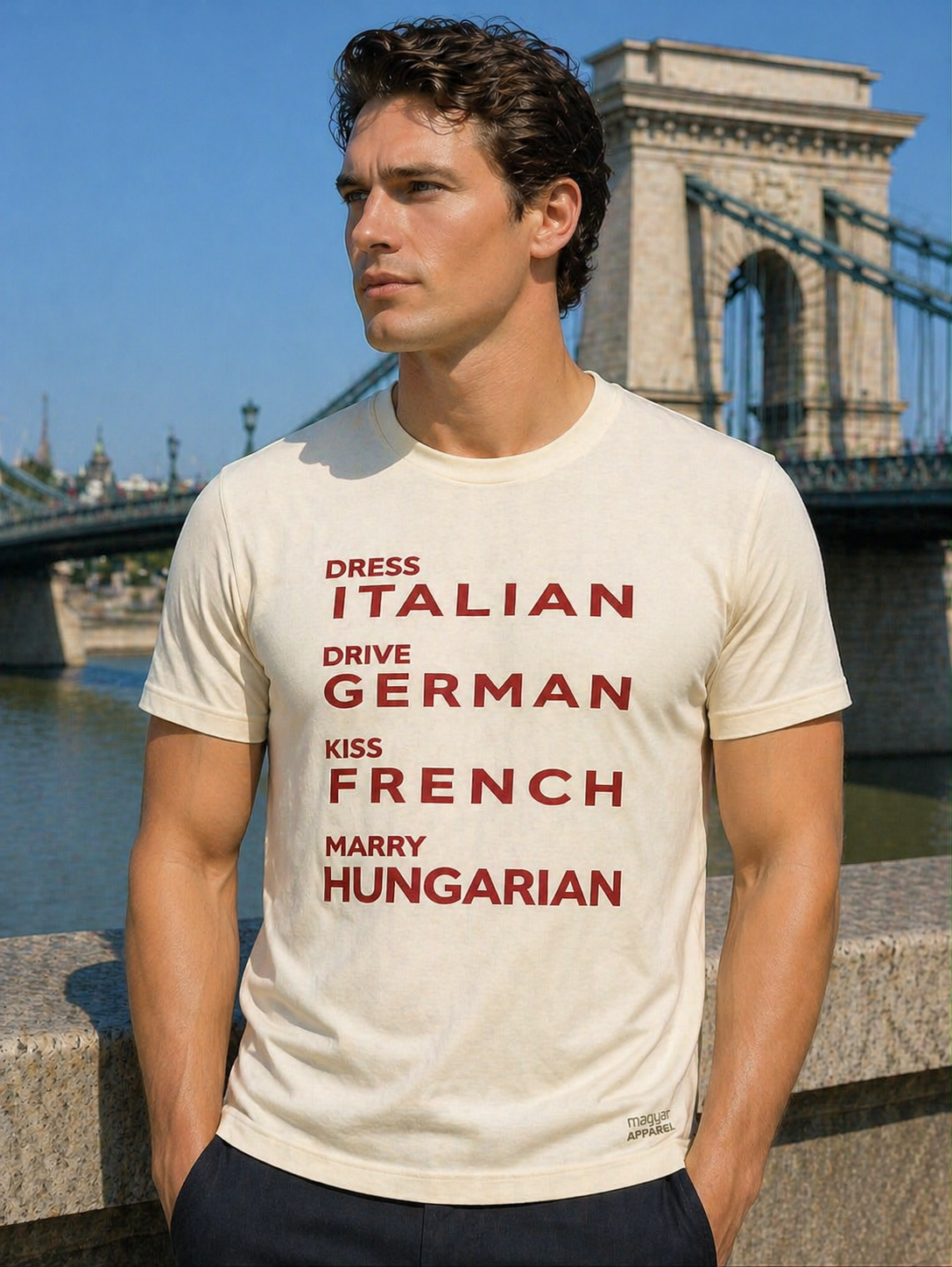 Dress Italian. Drive German. Kiss French. Marry Hungarian.