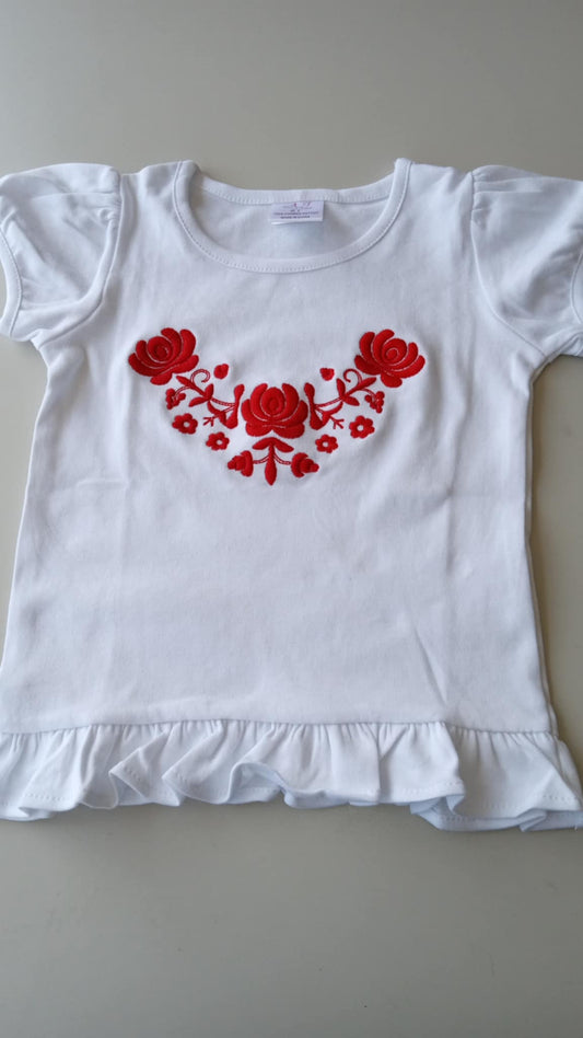 Hungarian Matyo Ruffle Top