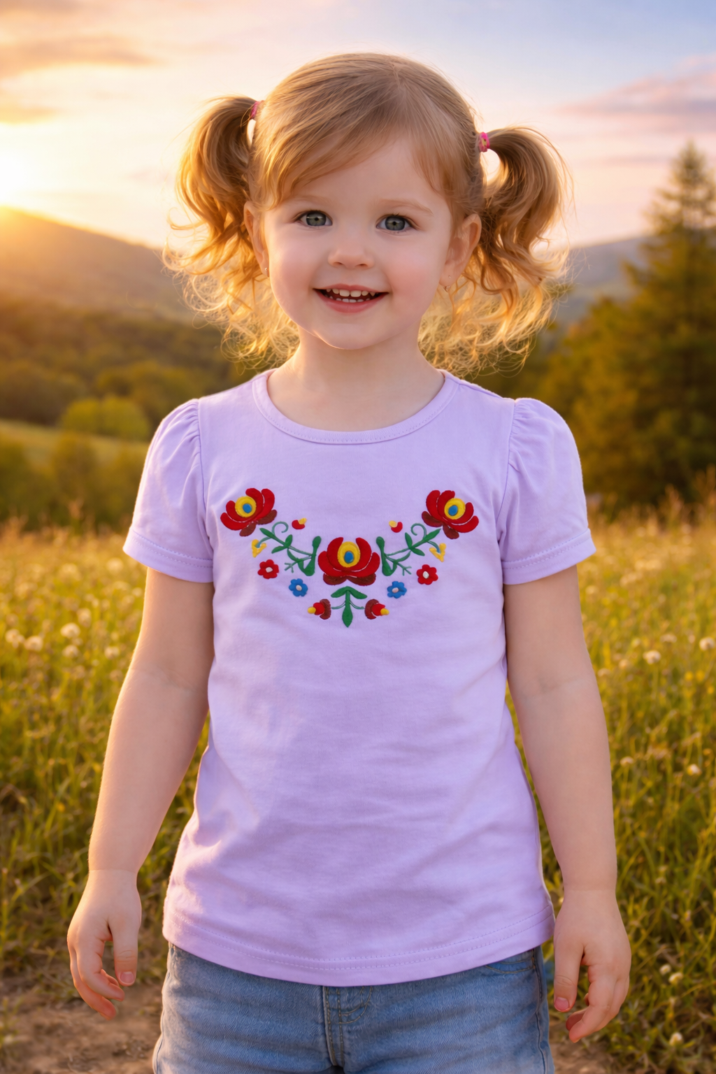 Hungarian Matyo Girls Tee