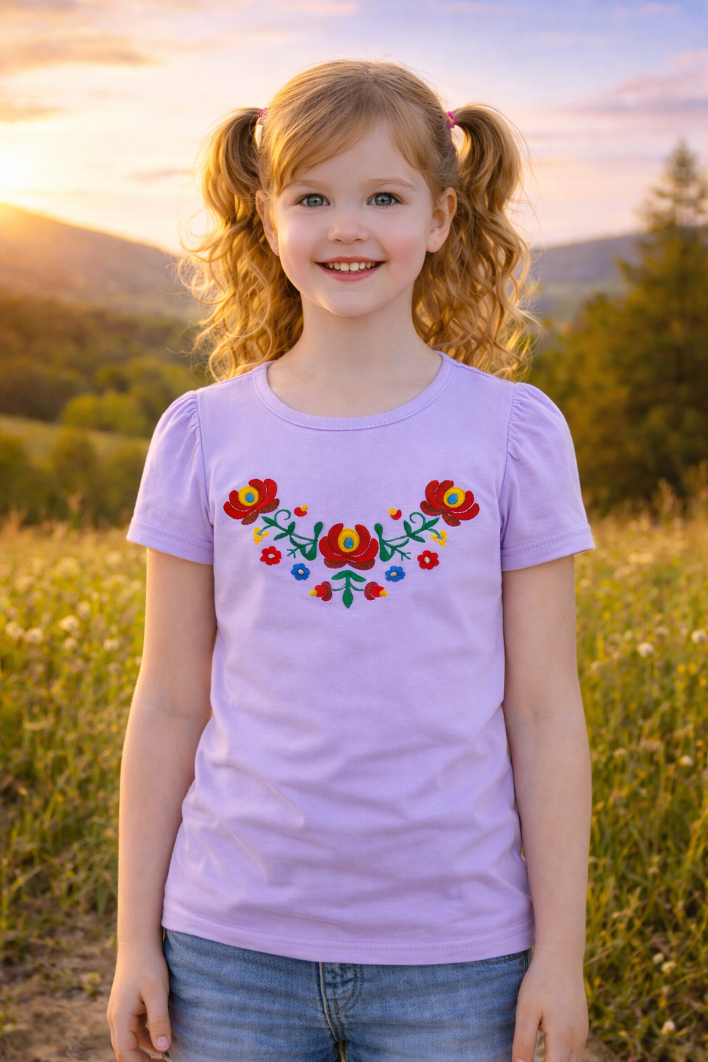 Hungarian Matyo Girls Tee