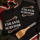 Fakanal Survivor Superpack portrait composition with shirt, apron and Weapon of Mass Education Fakanal