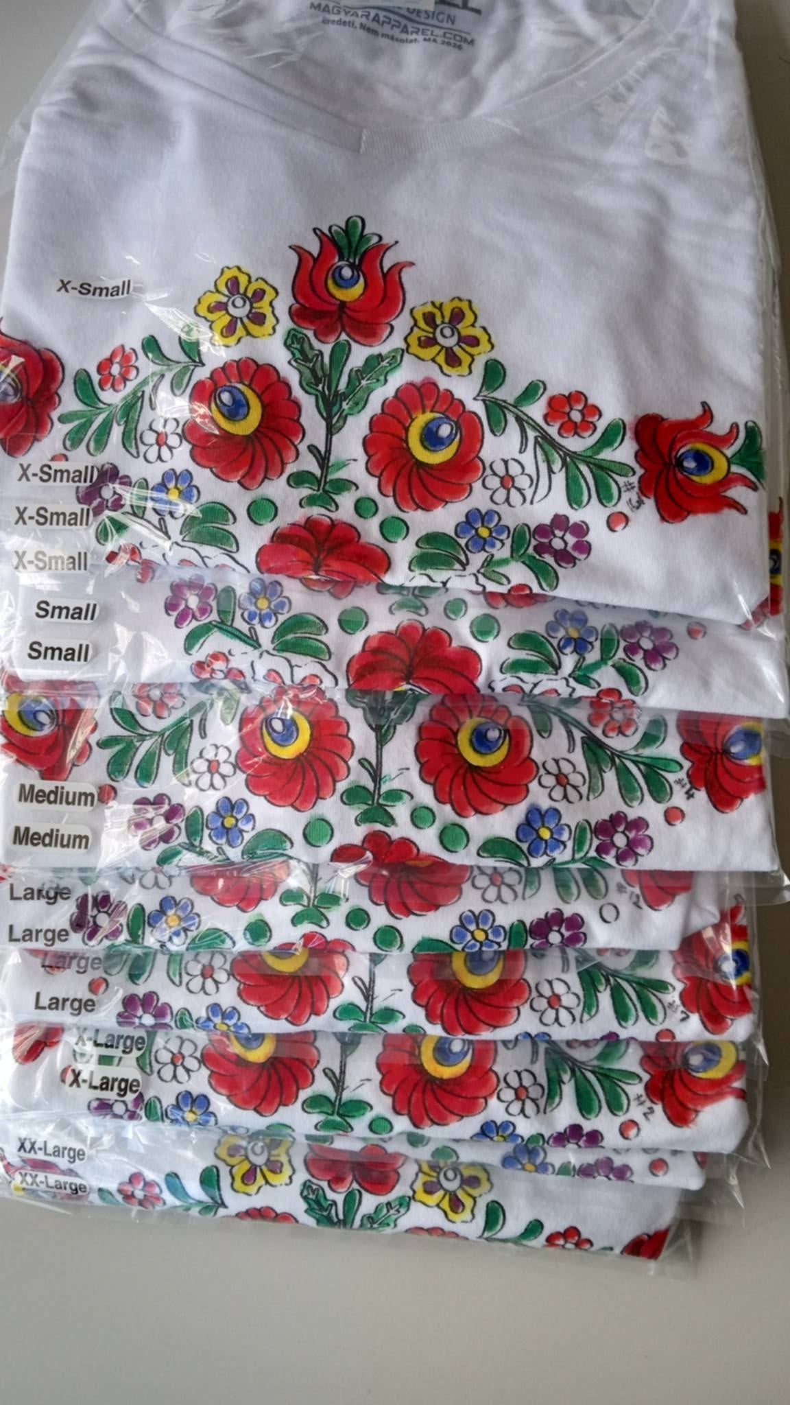 Individually sized and numbered hand-painted Matyó shirts