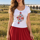 Hand-painted Matyó floral women’s shirt at Hortobágy