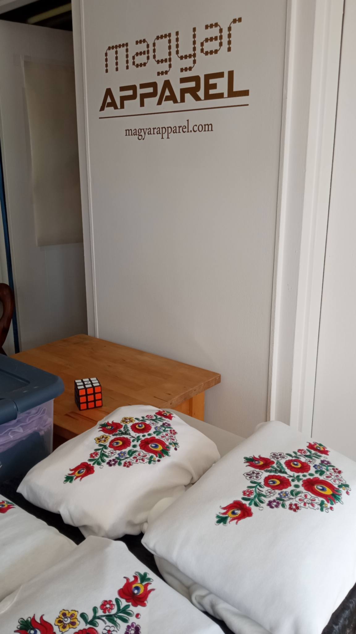 Hand-painted Matyó women’s shirts in the Magyar Apparel studio