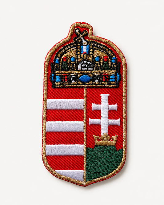 Embroidered Hungary coat of arms patch