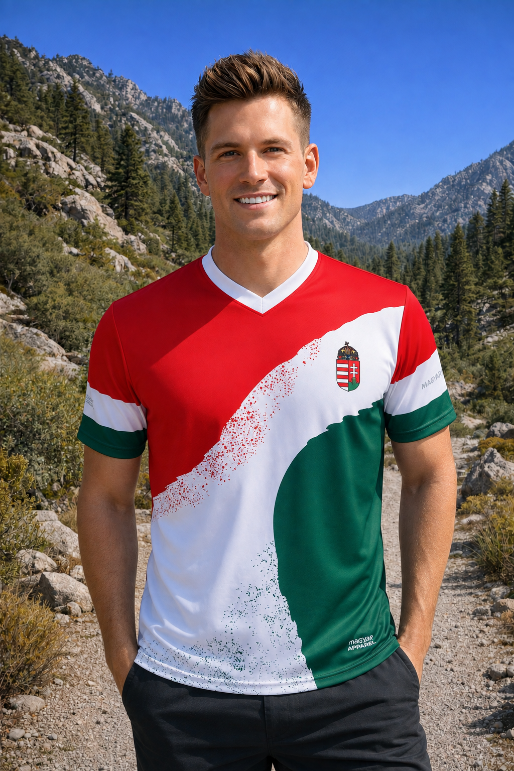 Hungary Sport Fan Jersey 2026 production style with solid white V-neck band